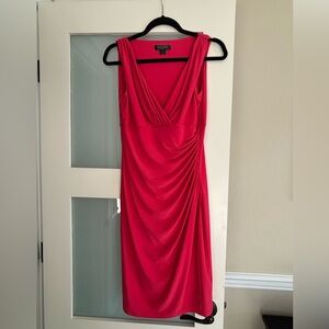 Lauren Ralph Lauren Vibrant Red Midi Dress Sz 6